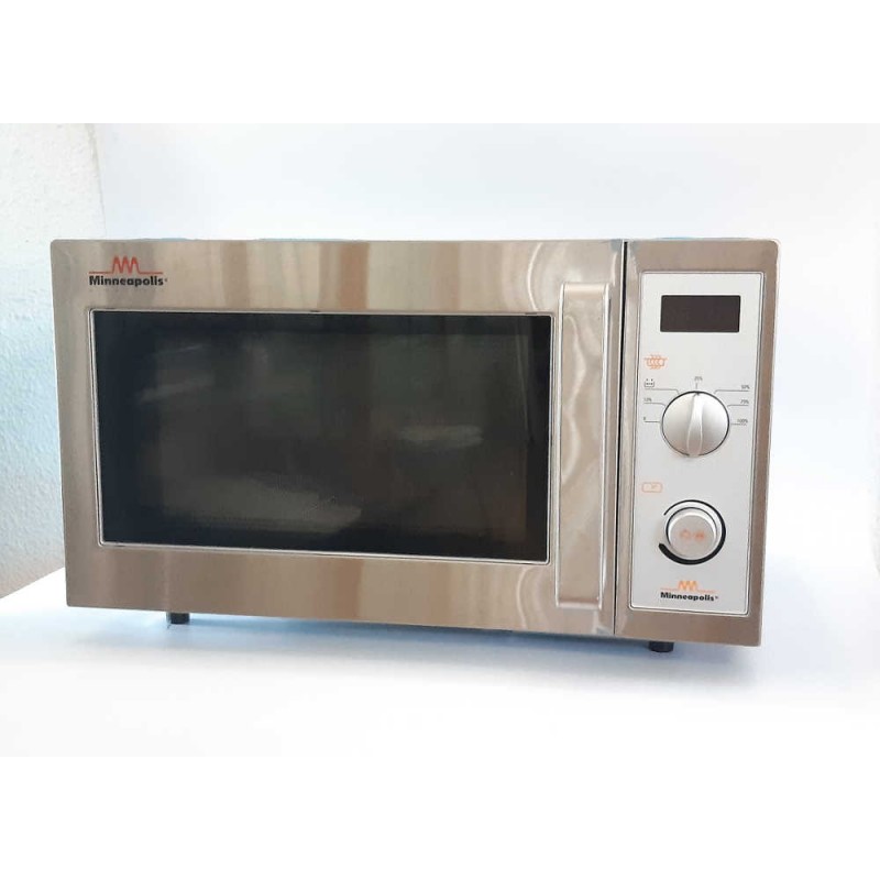 Forno a microonde in acciaio inox. Potenza 1000 watt.