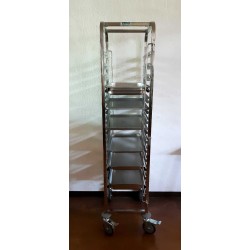 Gevenit - Carrello Portavaligie Open Inox in Acciaio Inox Dorato