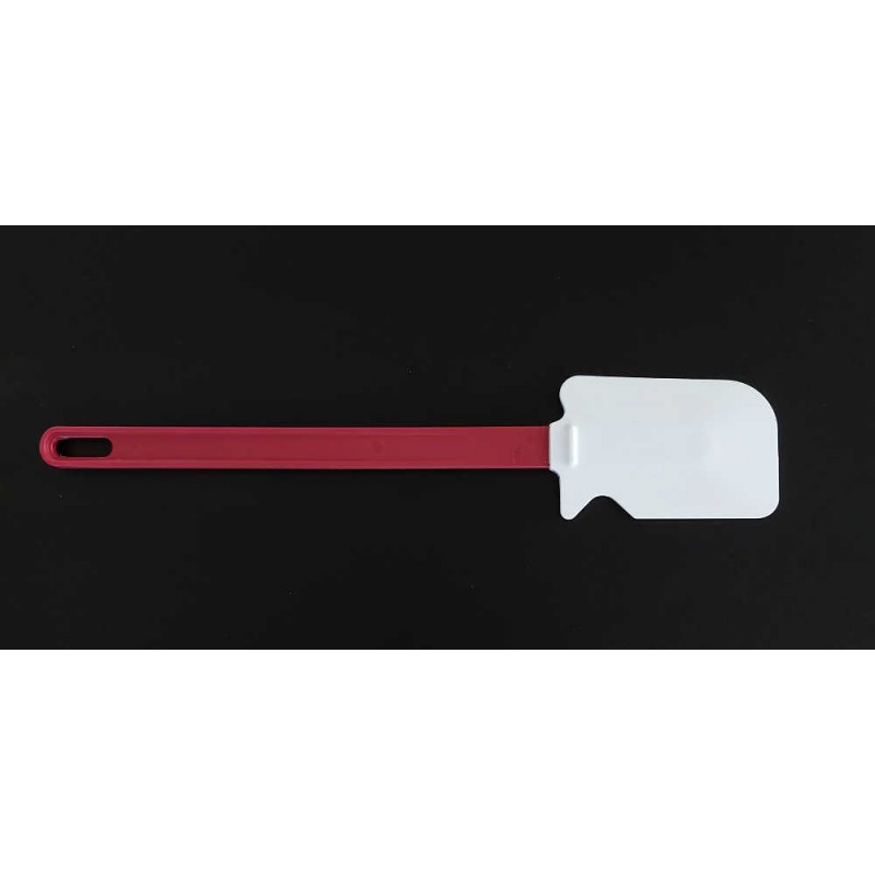 Spatola per dolci in silicone bianco. Morbida ed elastica. Con incavo.